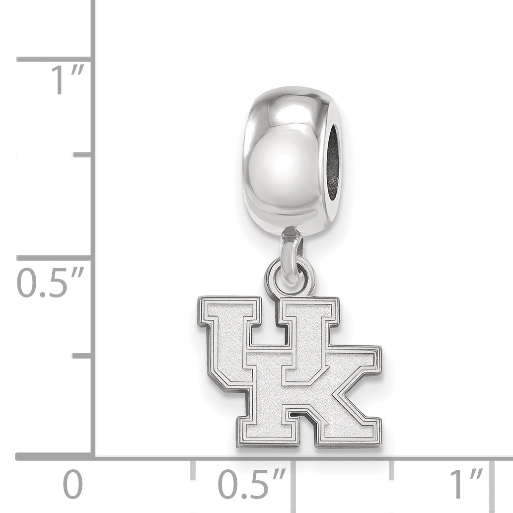 Sterling Silver Rhodium-plated LogoArt University of Kentucky U-K Extra Small Dangle Bead Charm