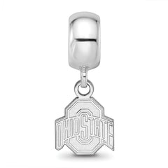 Sterling Silver Rhodium-plated LogoArt The Ohio State University Extra Small Dangle Bead Charm