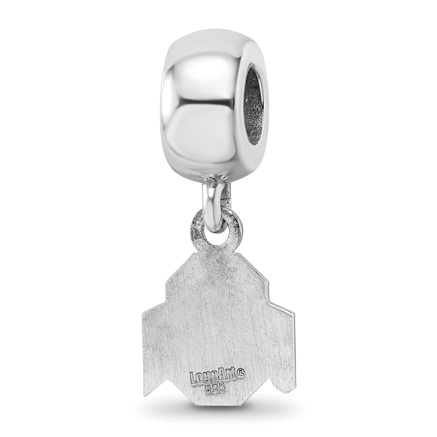 Sterling Silver Rhodium-plated LogoArt The Ohio State University Extra Small Dangle Bead Charm