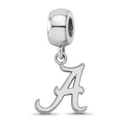 Sterling Silver Rhodium-plated LogoArt University of Alabama Letter A Small Dangle Bead Charm