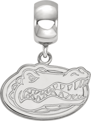 Sterling Silver Rhodium-plated LogoArt University of Florida Gator Small Dangle Bead Charm