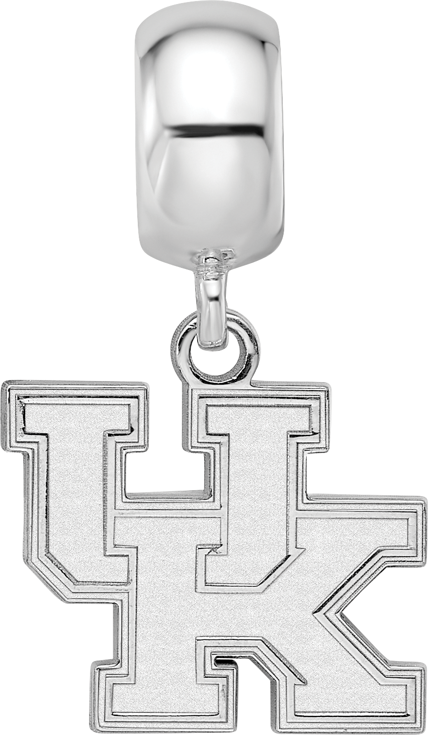 Sterling Silver Rhodium-plated LogoArt University of Kentucky U-K Small Dangle Bead Charm