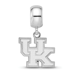 Sterling Silver Rhodium-plated LogoArt University of Kentucky U-K Small Dangle Bead Charm