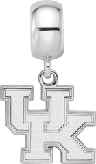 Sterling Silver Rhodium-plated LogoArt University of Kentucky U-K Small Dangle Bead Charm