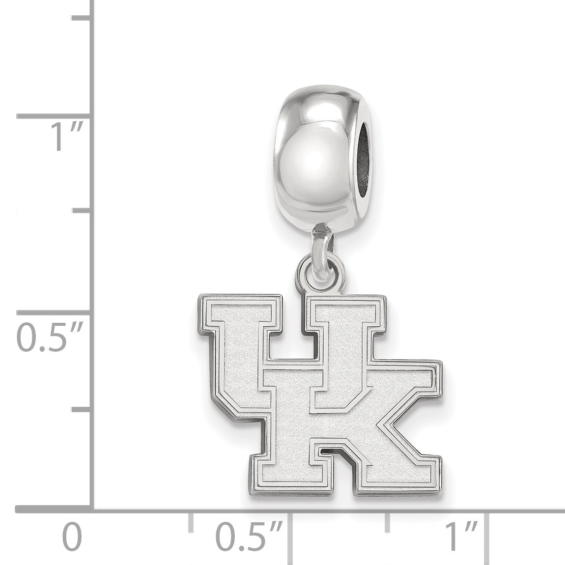 Sterling Silver Rhodium-plated LogoArt University of Kentucky U-K Small Dangle Bead Charm