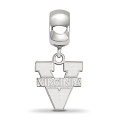 Sterling Silver Rhodium-plated LogoArt University of Virginia Small Dangle Bead Charm