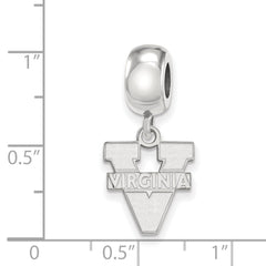 Sterling Silver Rhodium-plated LogoArt University of Virginia Small Dangle Bead Charm