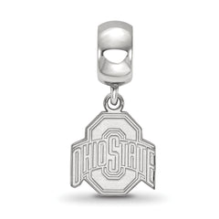 Sterling Silver Rhodium-plated LogoArt The Ohio State University Small Dangle Bead Charm