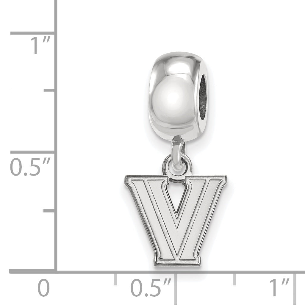 Sterling Silver Rhodium-plated LogoArt Villanova University Letter V Extra Small Dangle Bead Charm