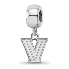 Sterling Silver Rhodium-plated LogoArt Villanova University Letter V Extra Small Dangle Bead Charm