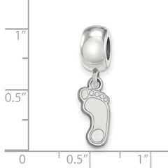 Sterling Silver Rhodium-plated LogoArt University of North Carolina Tar Heel Small Dangle Bead Charm