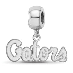 Sterling Silver Rhodium-plated LogoArt University of Florida Gators Script Extra Small Dangle Bead Charm