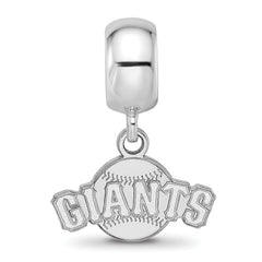 Sterling Silver Rhodium-plated MLB LogoArt San Francisco Giants Baseball Extra Small Dangle Bead