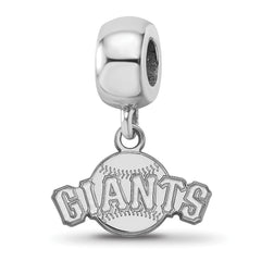 Sterling Silver Rhodium-plated MLB LogoArt San Francisco Giants Baseball Extra Small Dangle Bead