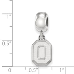 Sterling Silver Rhodium-plated LogoArt The Ohio State University Letter O Small Dangle Bead Charm