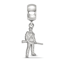 Sterling Silver Rhodium-plated LogoArt West Virginia University Mountaineer Small Dangle Bead Charm