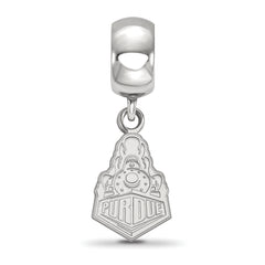 Sterling Silver Rhodium-plated LogoArt Purdue University Boilermakers Train Logo Small Dangle Bead Charm