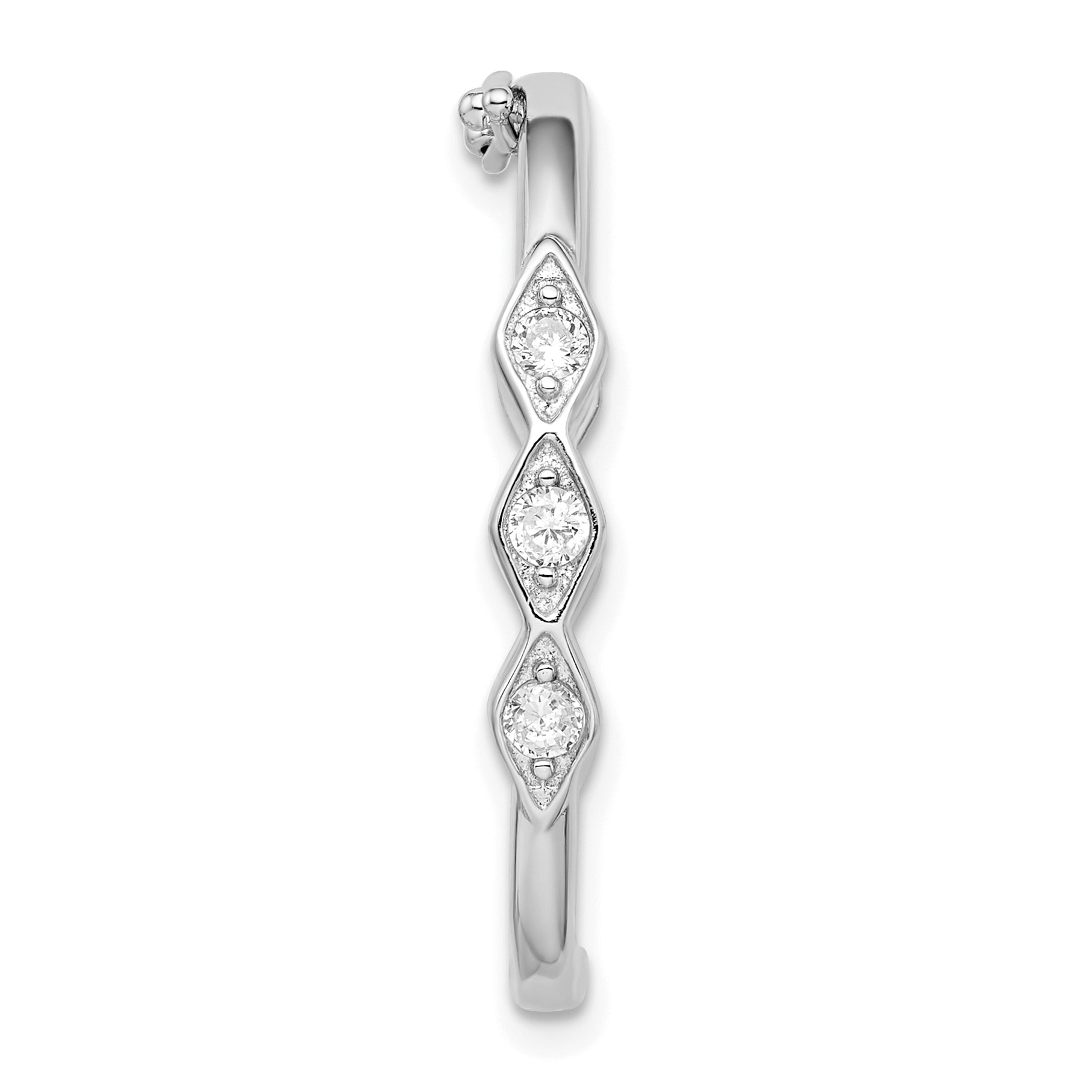 Sterling Silver Rhodium-plated & CZ Polished Shortener