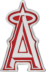 Sterling Silver Rhodium-plated MLB LogoArt Los Angeles Angels Enameled Bead