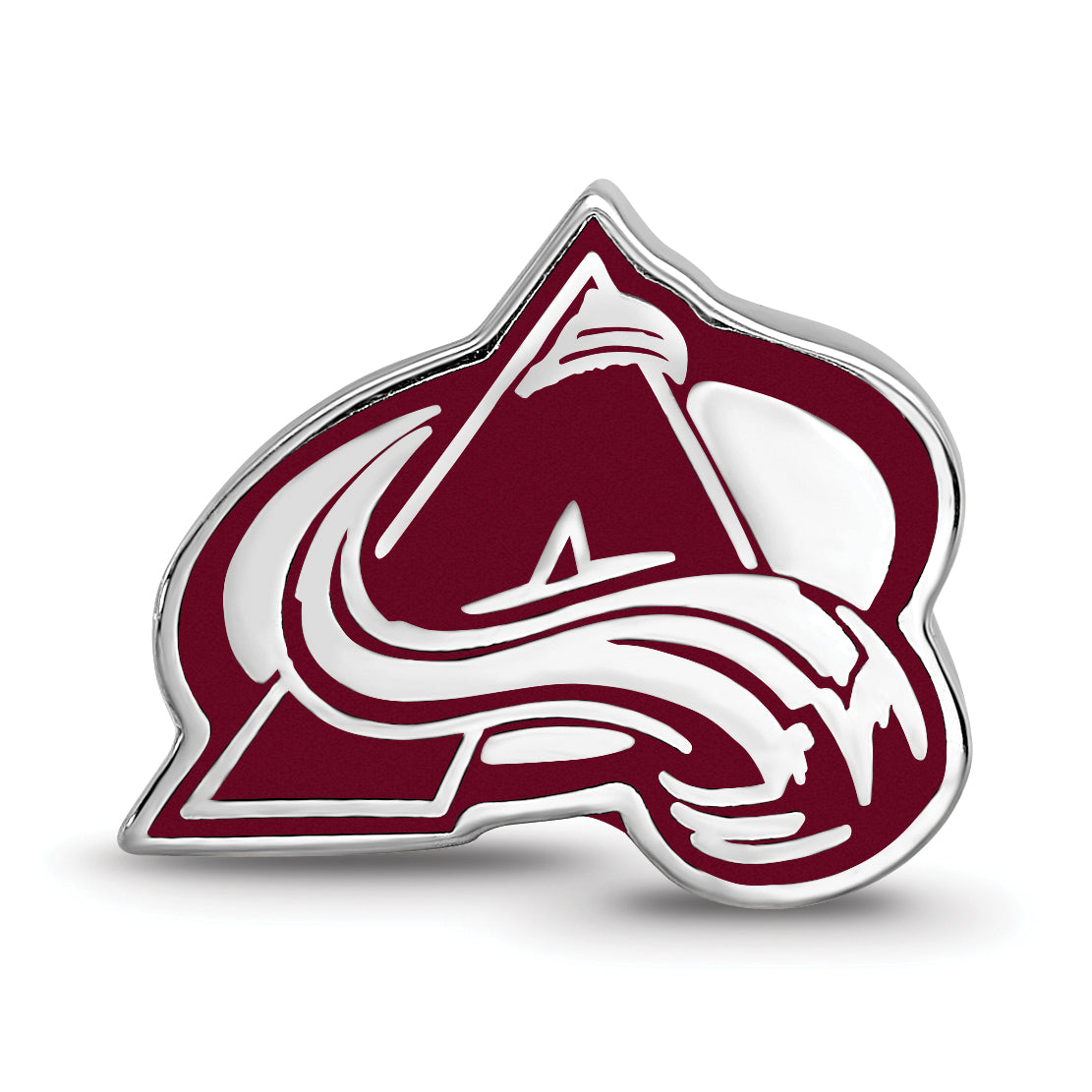 Sterling Silver Rhodium-plated NHL LogoArt Colorado Avalanche Letter A Enameled Bead