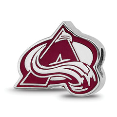 Sterling Silver Rhodium-plated NHL LogoArt Colorado Avalanche Letter A Enameled Bead