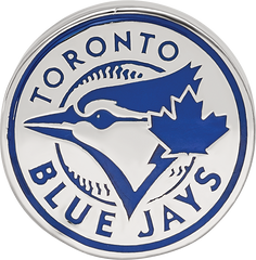 Sterling Silver Rhodium-plated MLB LogoArt Toronto Blue Jays Enameled Bead