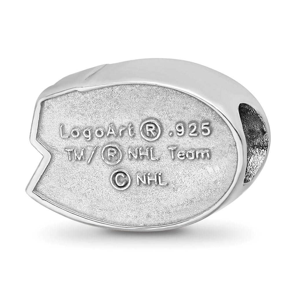 Sterling Silver Rhodium-plated NHL LogoArt Montreal Canadiens Enameled Bead