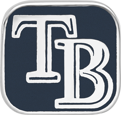 Sterling Silver Rhodium-plated MLB LogoArt Tampa Bay Rays Letters T-B Enameled Bead