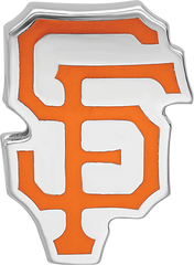 Sterling Silver Rhodium-plated MLB LogoArt San Francisco Giants Letters S-F Enameled Bead