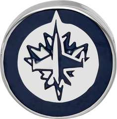 Sterling Silver Rhodium-plated NHL LogoArt Winnipeg Jets Enameled Bead