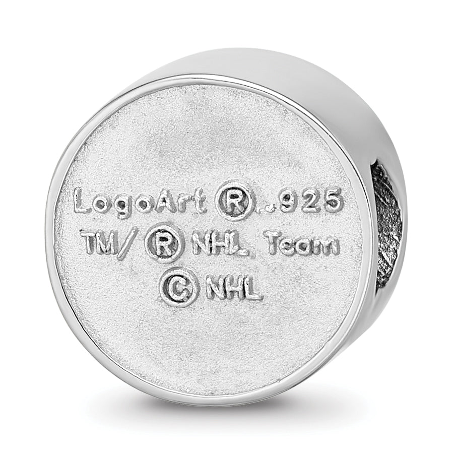 Sterling Silver Rhodium-plated NHL LogoArt Winnipeg Jets Enameled Bead