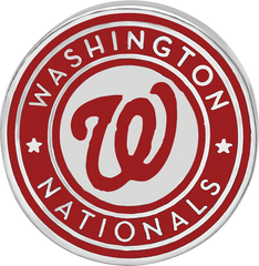 Sterling Silver Rhodium-plated MLB LogoArt Washington Nationals Enameled Bead