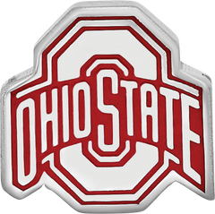 Sterling Silver Rhodium-plated LogoArt The Ohio State University Enameled Extruded Logo Bead