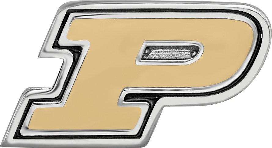 Sterling Silver Rhodium-plated LogoArt Purdue University Letter P Enameled Logo Bead