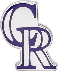 Sterling Silver Rhodium-plated MLB LogoArt Colorado Rockies Enameled Bead