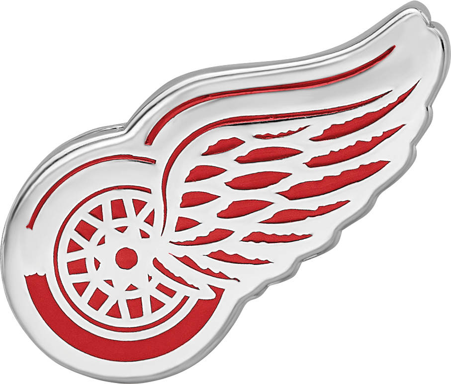 Sterling Silver Rhodium-plated NHL LogoArt Detroit Red Wings Enameled Bead