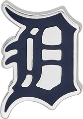 Sterling Silver Rhodium-plated MLB LogoArt Detroit Tigers Letter D Enameled Bead