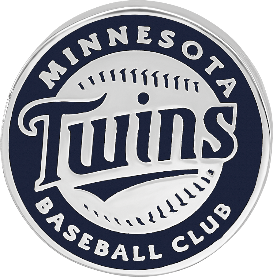 Sterling Silver Rhodium-plated MLB LogoArt Minnesota Twins Baseball Club Enameled Bead