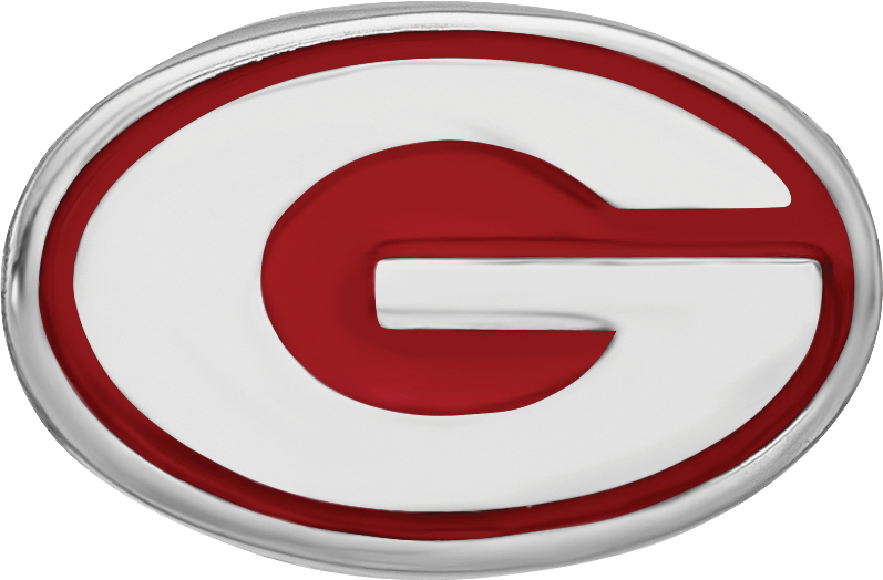 Sterling Silver Rhodium-plated LogoArt University of Georgia Letter G Enameled Logo Bead