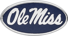 Sterling Silver Rhodium-plated LogoArt University of Mississippi Ole Miss Oval Enameled Bead