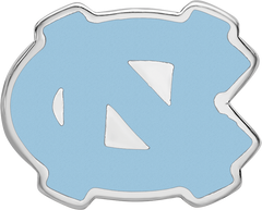 Sterling Silver Rhodium-plated LogoArt University of North Carolina N-C 1-sided Enameled Bead