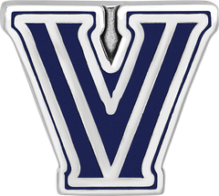 Sterling Silver Rhodium-plated LogoArt Villanova University Letter V Enameled Bead