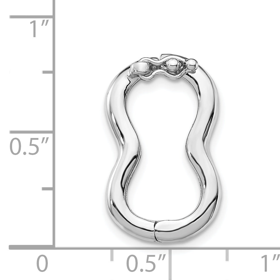 Sterling Silver Rhodium-plated 12.5mm x 20mm Shortener