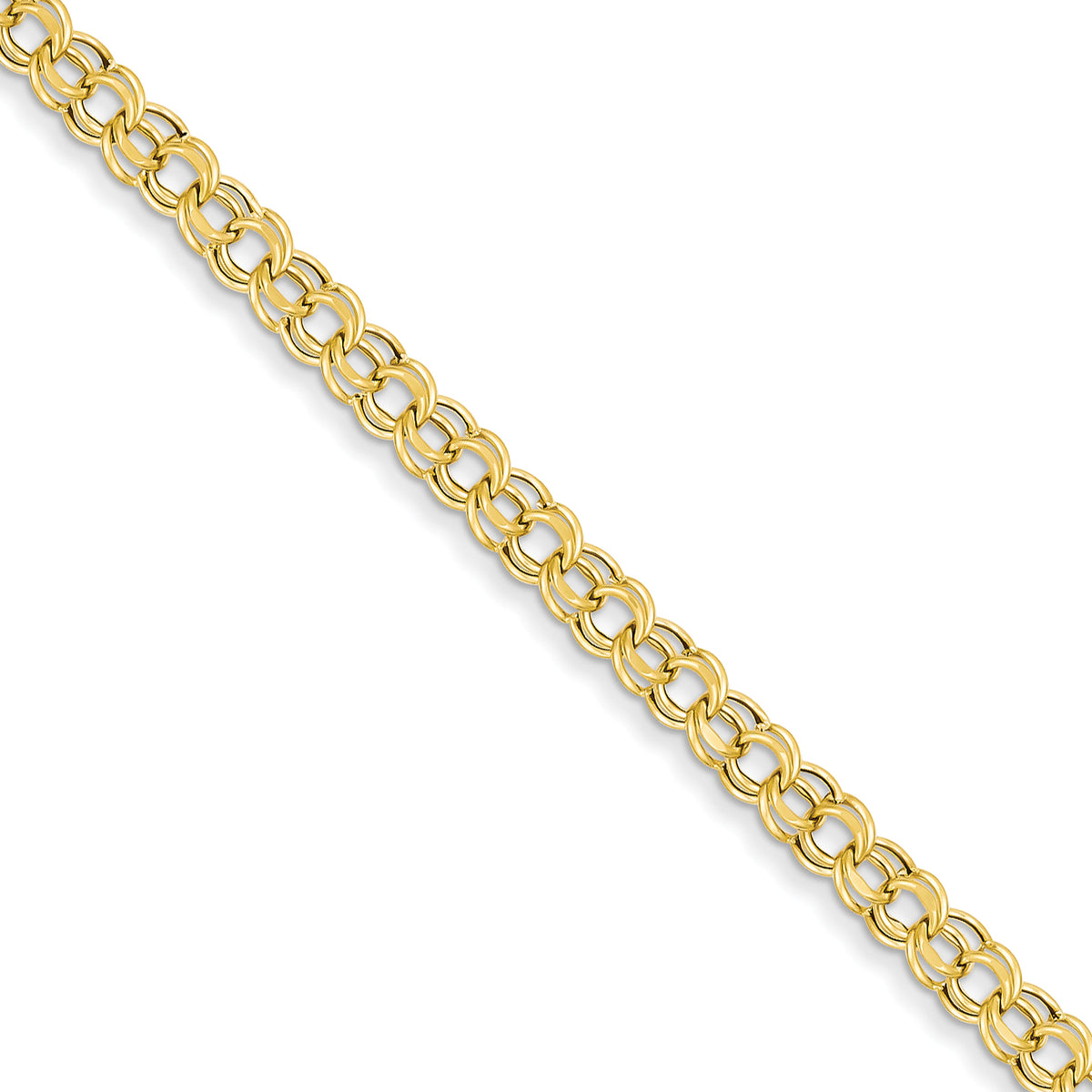 14k Lite 5mm Double Link Charm Bracelet