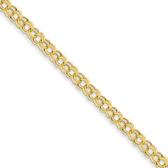 14k Lite 5mm Double Link Charm Bracelet