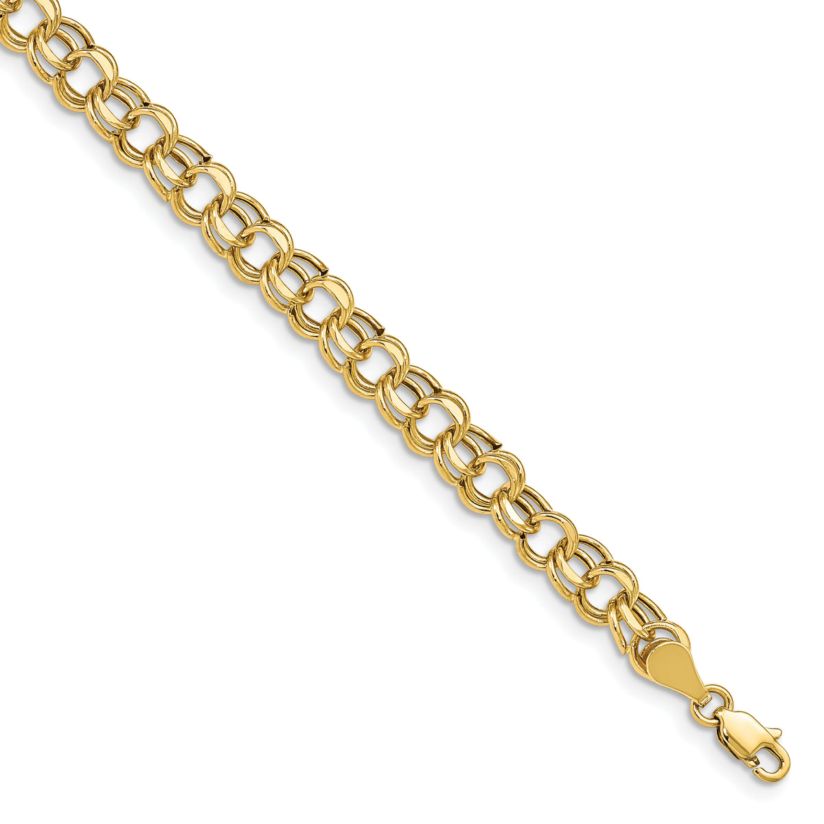 14k Lite 5.5mm Double Link Charm Bracelet