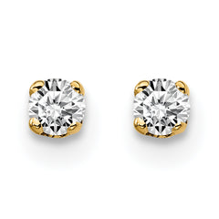 14K Yellow Gold Unisex Diamond Stud Earrings with Push Back Closure