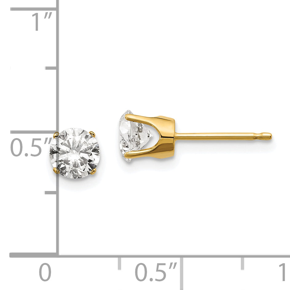 14ky 1.00ct. I2 K-L Diamond Stud Push-on Post Earrings