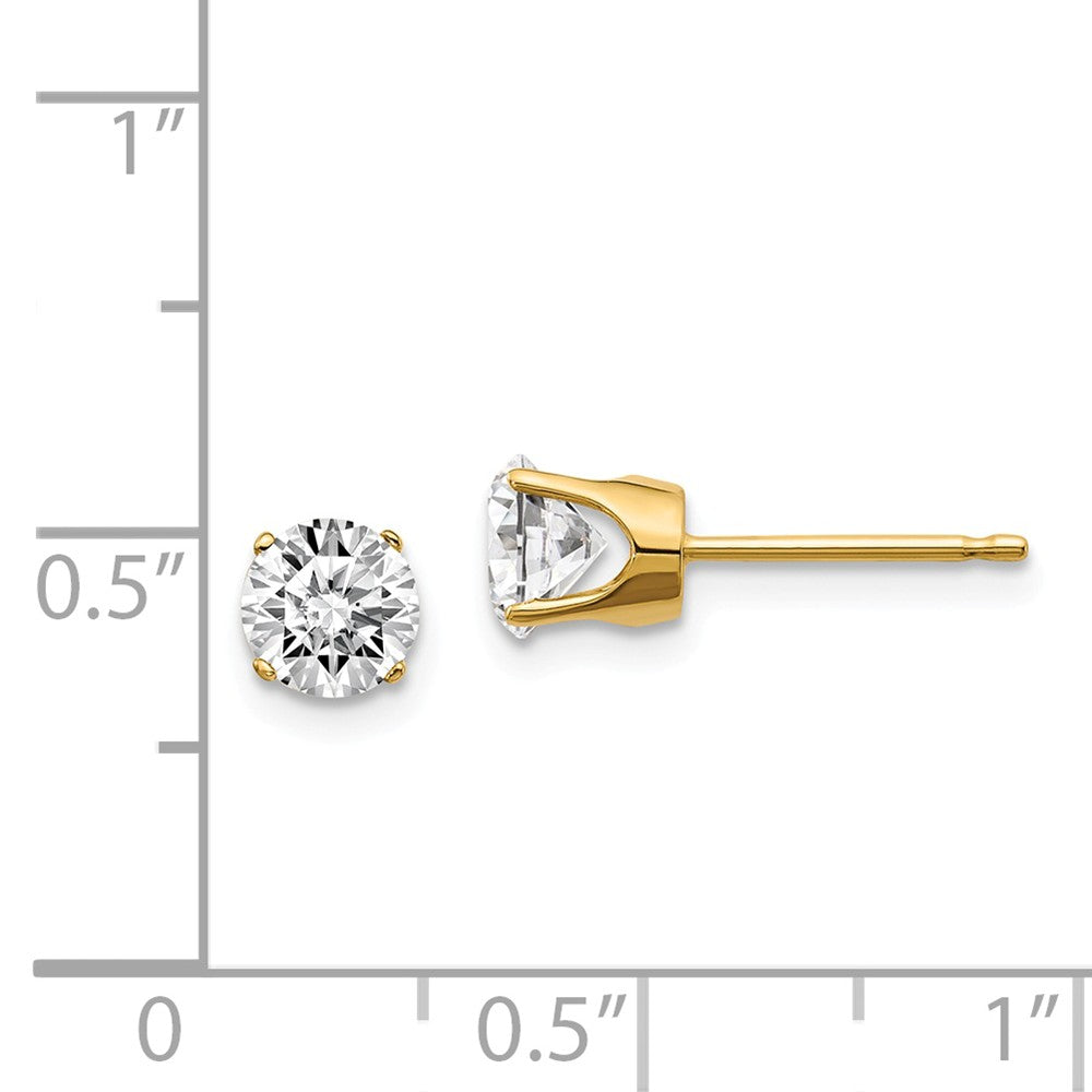 14y 1.00ct. I1 J-K Diamond Stud Push-on Post Earrings