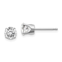 14Kw 1.00ct I1 J-K Diamond Stud Push-on Post Earrings